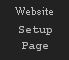 website setup page.